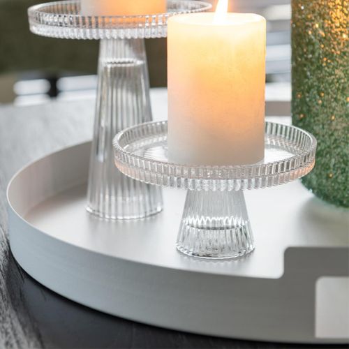 Lot De 3 Plateaux En Métal "mathew" 45cm Blanc