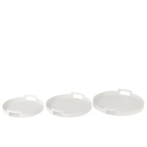 Lot De 3 Plateaux En Métal "mathew" 45cm Blanc