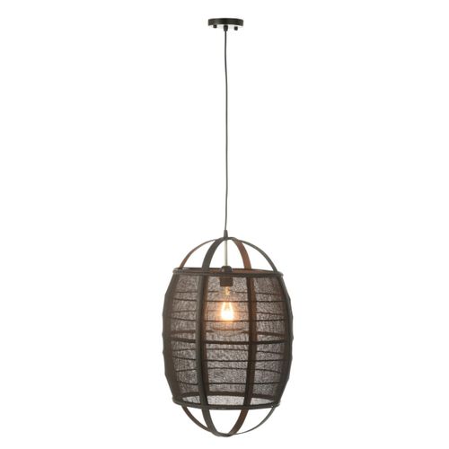 Lampe Suspension En Bambou "ion" 37cm Noir