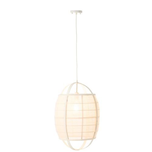 Lampe Suspension En Bambou "ion" 37cm Blanc