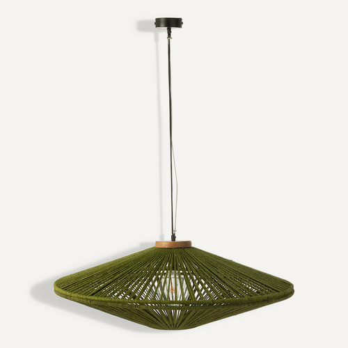 Lampe Suspension En Jute "dollie" 93cm Vert