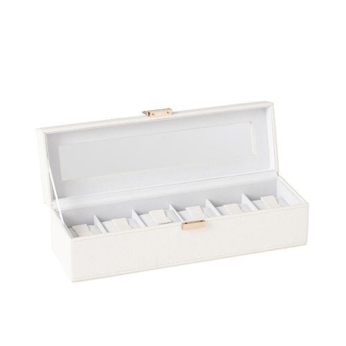 Boîte à Montres 6 Compartiments "ericka" 34cm Blanc