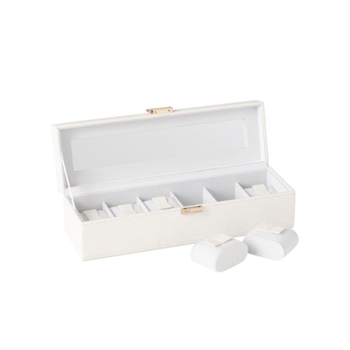 Boîte à Montres 6 Compartiments "ericka" 34cm Blanc