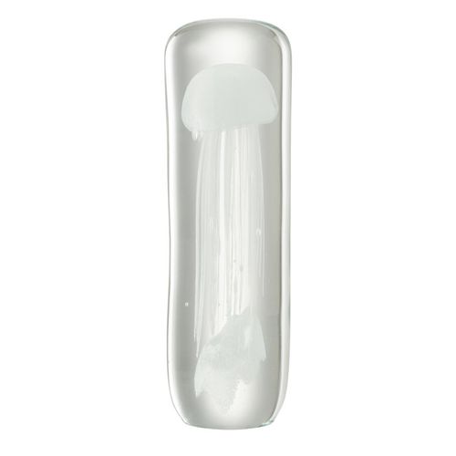 Presse-papier En Verre "méduse Cylindre" 29cm Blanc Laiteux