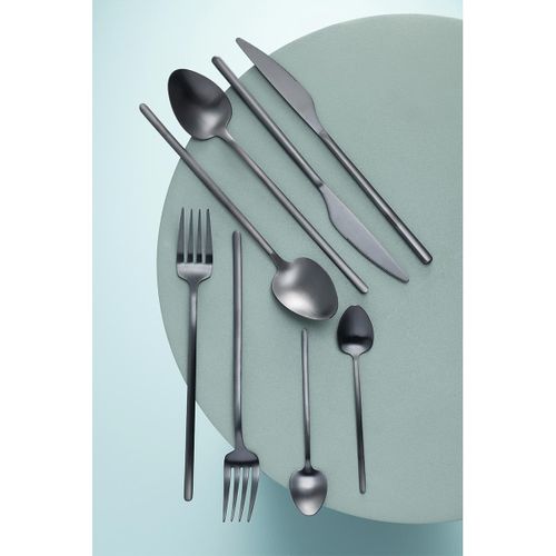 Ménagère 24 Pièces En Inox "irvin Mat" 27cm Noir