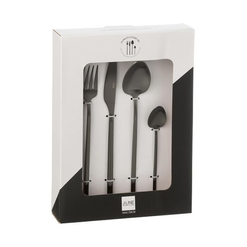 Ménagère 24 Pièces En Inox "irvin Mat" 27cm Noir