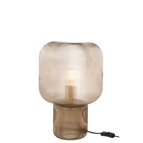 Lampe À Poser En Verre "allyson" 42cm Marron