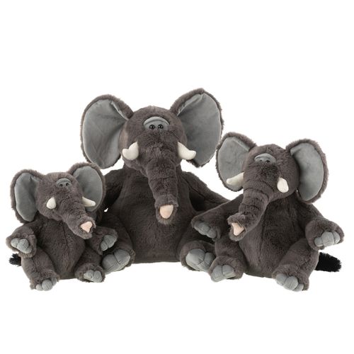 Peluche éléphant "trompe" 30cm Gris
