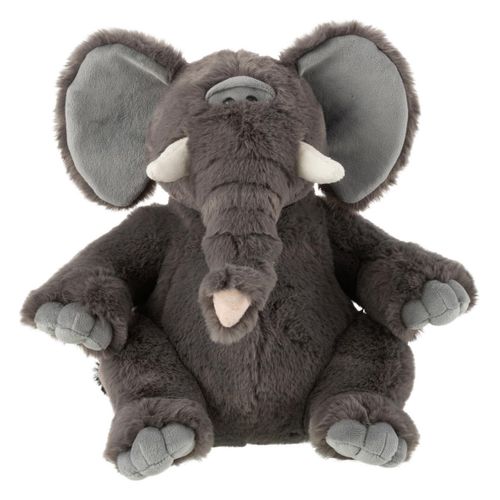Peluche éléphant "trompe" 30cm Gris