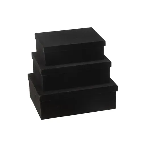 Lot De 3 Boîtes De Rangement "vaughn" 36cm Noir