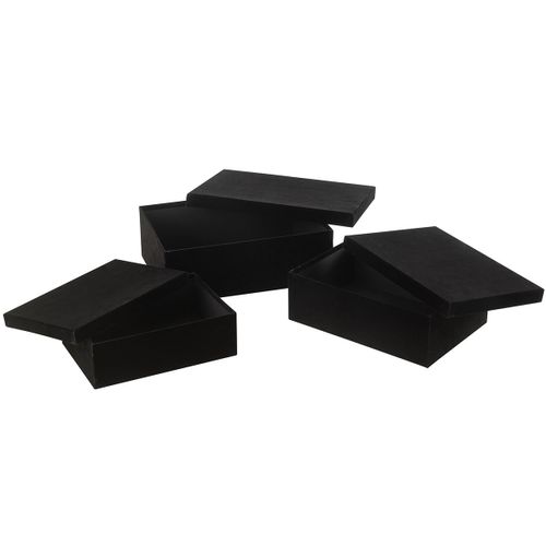 Lot De 3 Boîtes De Rangement "vaughn" 36cm Noir