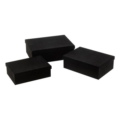 Lot De 3 Boîtes De Rangement "vaughn" 36cm Noir
