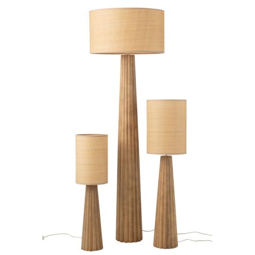 Lampadaire Parapluie En Bois "ailanthus" 157cm Naturel