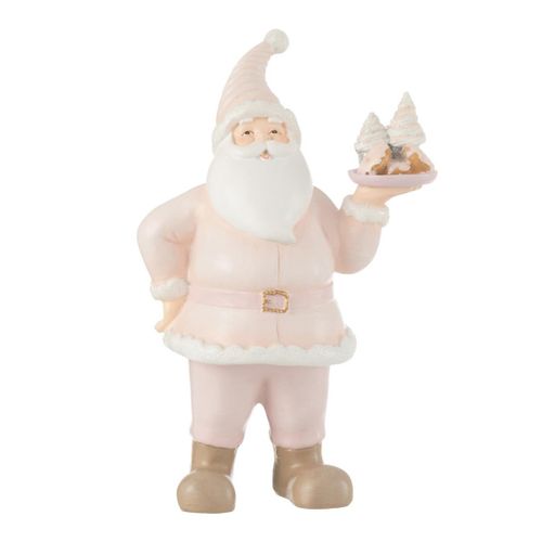 Père Noël Déco En Résine "pâtisserie" 24cm Rose