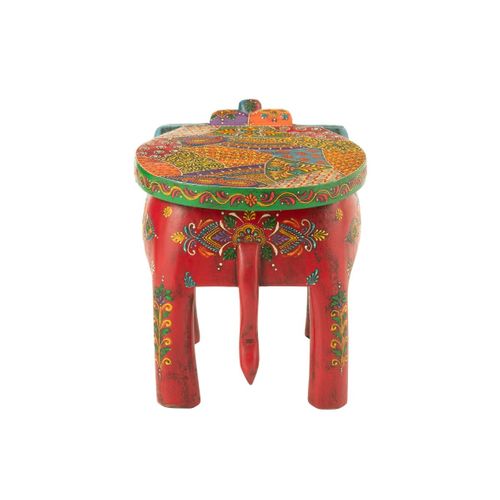 Tabouret éléphant En Bois "delhi" 35cm Multicolore