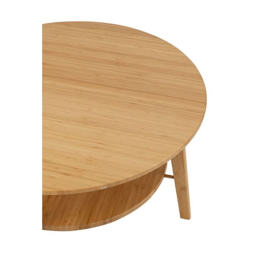 Table Basse Ronde En Bambou "johnnie" 80cm Naturel
