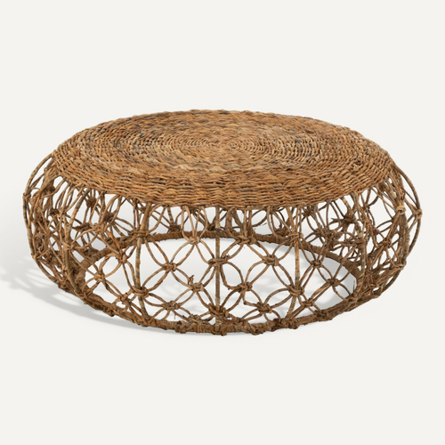 Table Basse En Feuille De Bananier "baril" 60cm Naturel