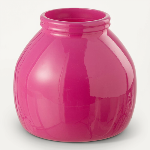 Vase Déco En Verre "cocoon" 20cm Rose