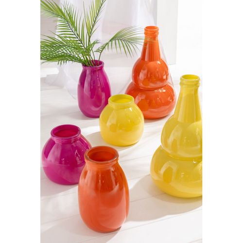 Vase Déco En Verre "cocoon" 28cm Rose