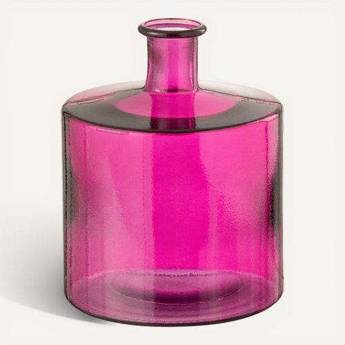 Vase Bouteille En Verre "ricot" 26cm Rose
