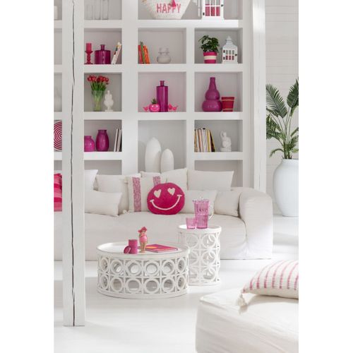Vase Bouteille En Verre "ricot" 75cm Rose