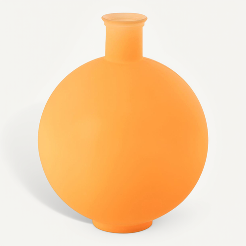 Vase Ball En Verre "neon" 44cm Orange