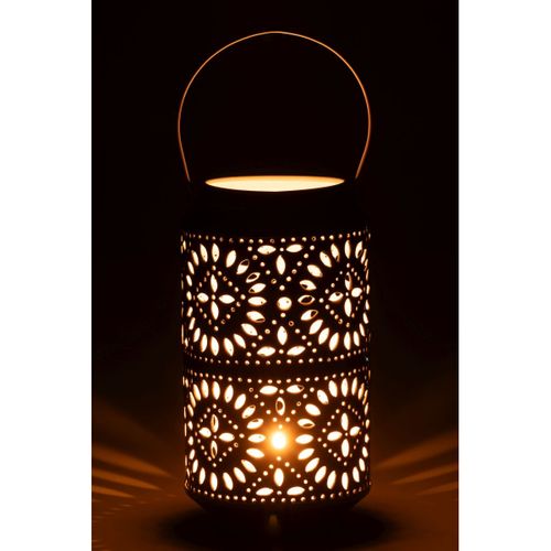 Lanterne Ajourée En Métal "nag" 33cm Bleu