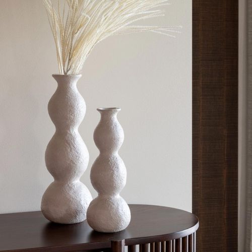 Vase Chandelier En Céramique "olina" 37cm Crème