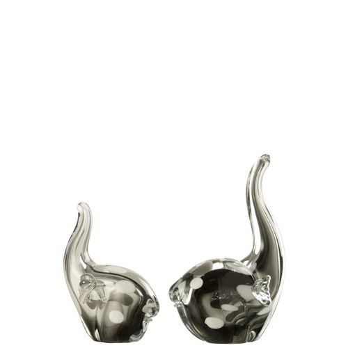 Statuette éléphant En Verre "gavin" 24cm Noir