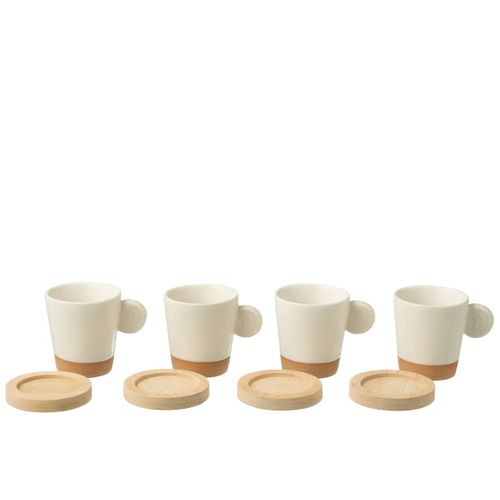 Lot De 4 Tasses à Café "avery" 7,5cl Blanc
