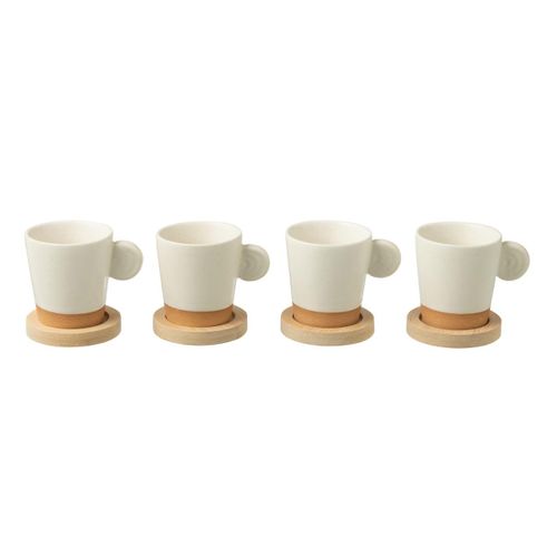 Lot De 4 Tasses à Café "avery" 7,5cl Blanc