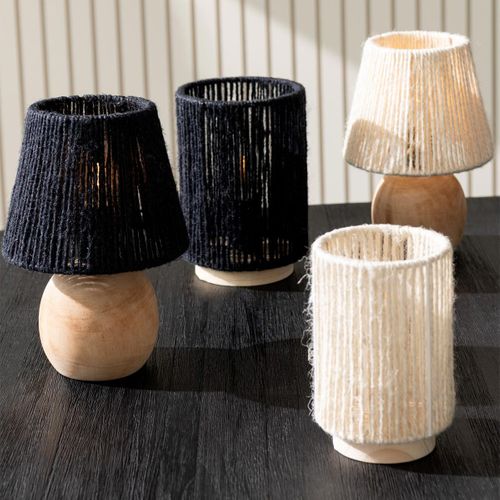 Lampe à Poser à LED En Bois "roslyn" 23cm Noir