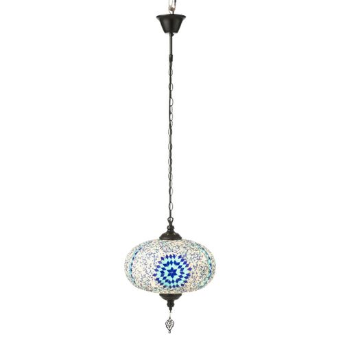Lampe Suspension Mosaïque "neal" 30cm Bleu