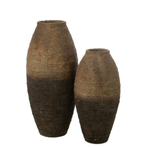 Vase Antique En Ciment "mack" 80cm Marron et Noir
