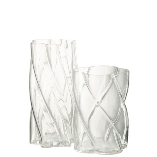 Vase Tourbillon En Verre "swirly" 19cm Transparent