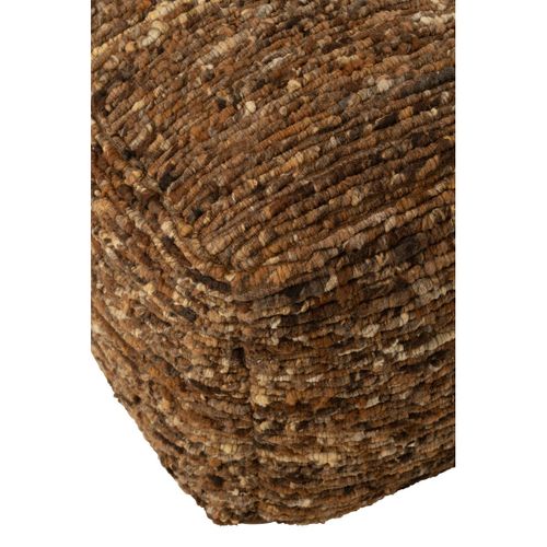 Pouf Tissé En Laine "wild" 45cm Marron