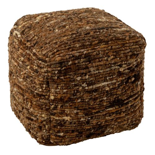 Pouf Tissé En Laine "wild" 45cm Marron