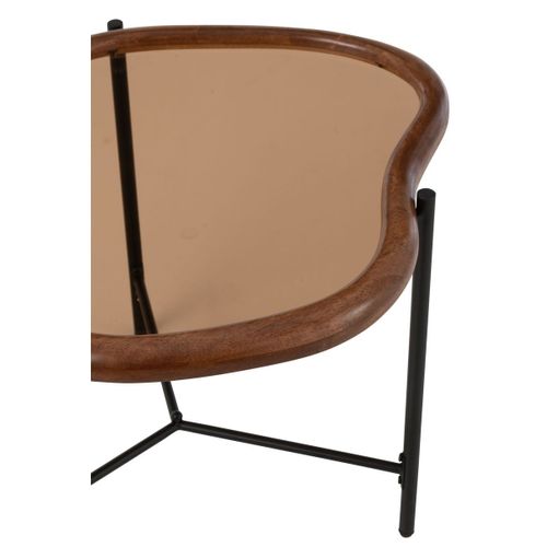 Table Basse En Verre "zig" 64cm Marron