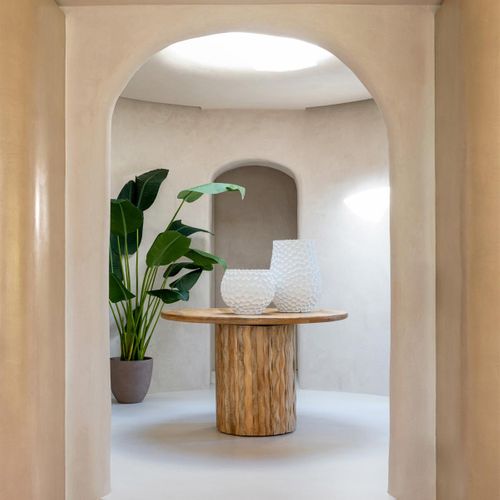 Table À Manger En Bois "curve" 122cm Naturel