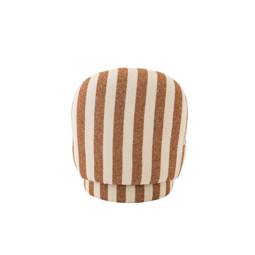 Fauteuil À Rayures "ligné" 76cm Camel et Blanc Cassé
