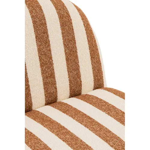 Fauteuil À Rayures "ligné" 76cm Camel et Blanc Cassé