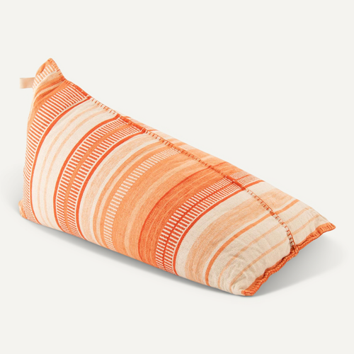 Pouf En Coton "poire" 150cm écru et Orange