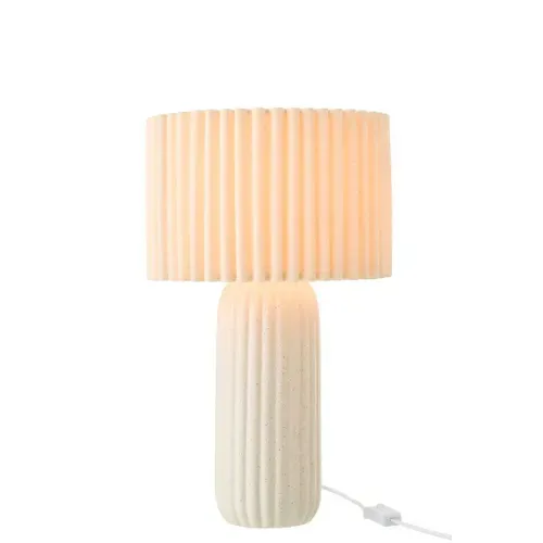 Lampe À Poser En Céramique "esmee" 50cm Blanc Cassé