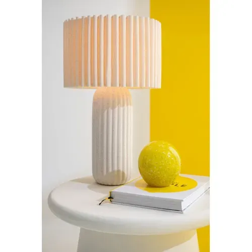Lampe À Poser En Céramique "esmee" 50cm Blanc Cassé