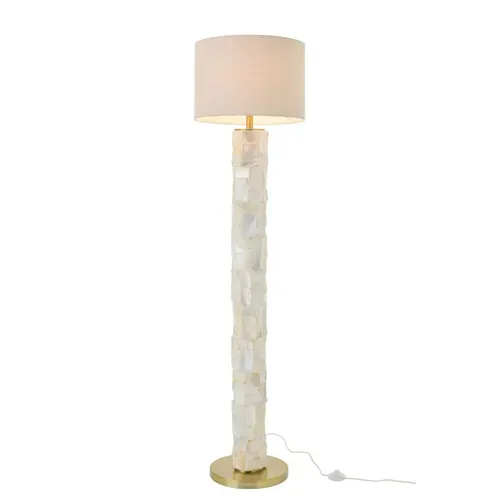 Lampadaire Coquillage "effet Perlé" 156cm Blanc Cassé