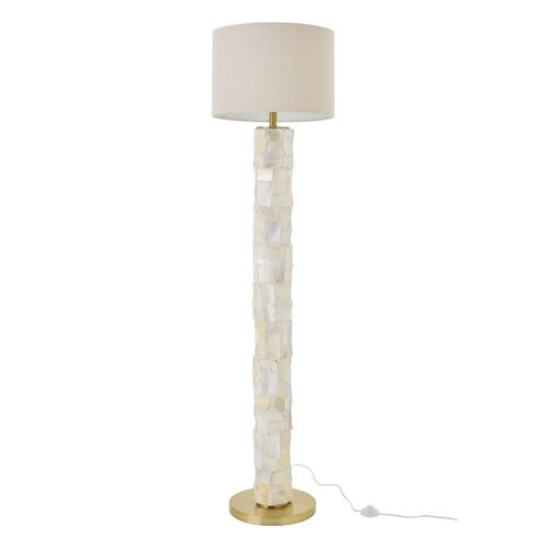Lampadaire Coquillage "effet Perlé" 156cm Blanc Cassé