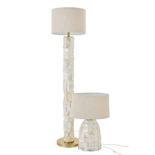 Lampadaire Coquillage "effet Perlé" 156cm Blanc Cassé