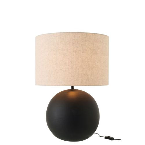 Lampe À Poser En Céramique "balle" 62cm Noir