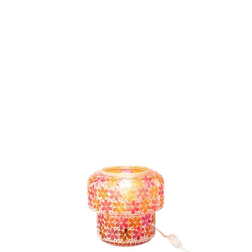 Lampe à Poser Mosaïque "ruthie" 19cm Rose et Orange