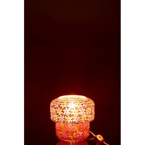 Lampe à Poser Mosaïque "ruthie" 19cm Rose et Orange
